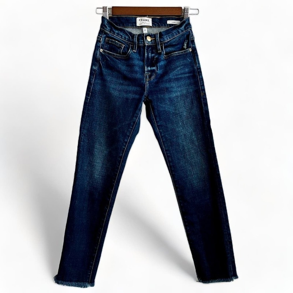 FRAME Denim Le Boy Jeans EUC Mid rise/Straight fit PondView Dark Blue size 23